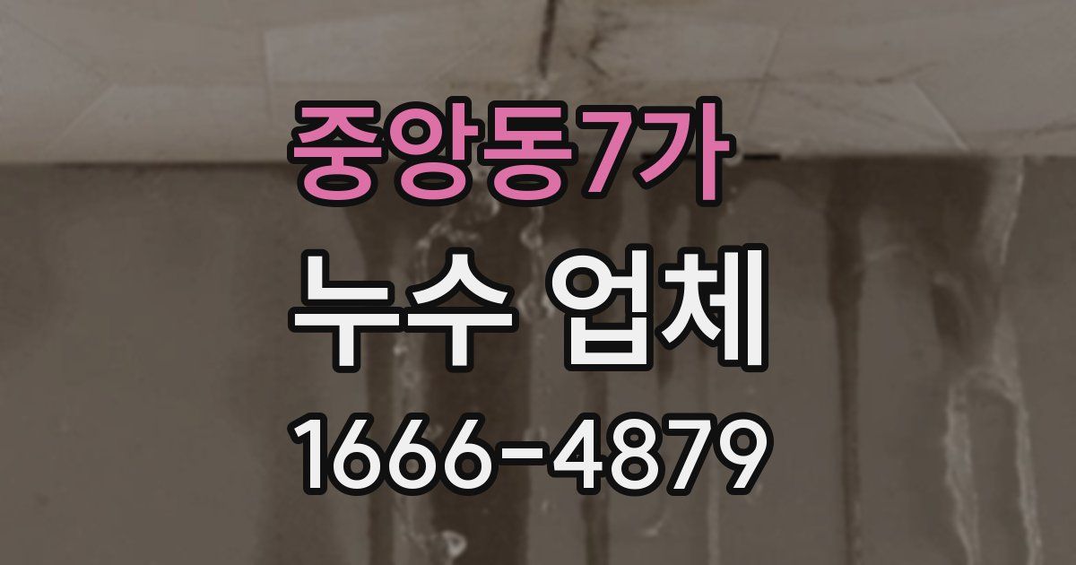 중앙동7가 누수 업체