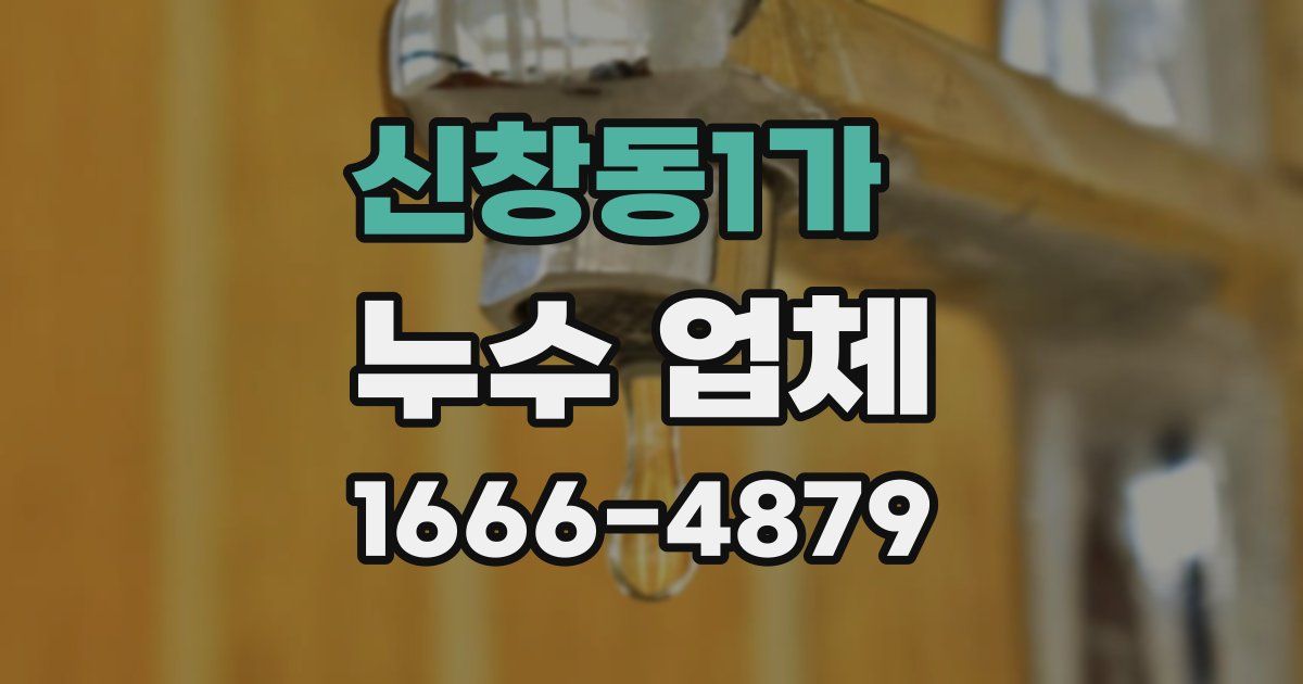 신창동1가 누수 업체