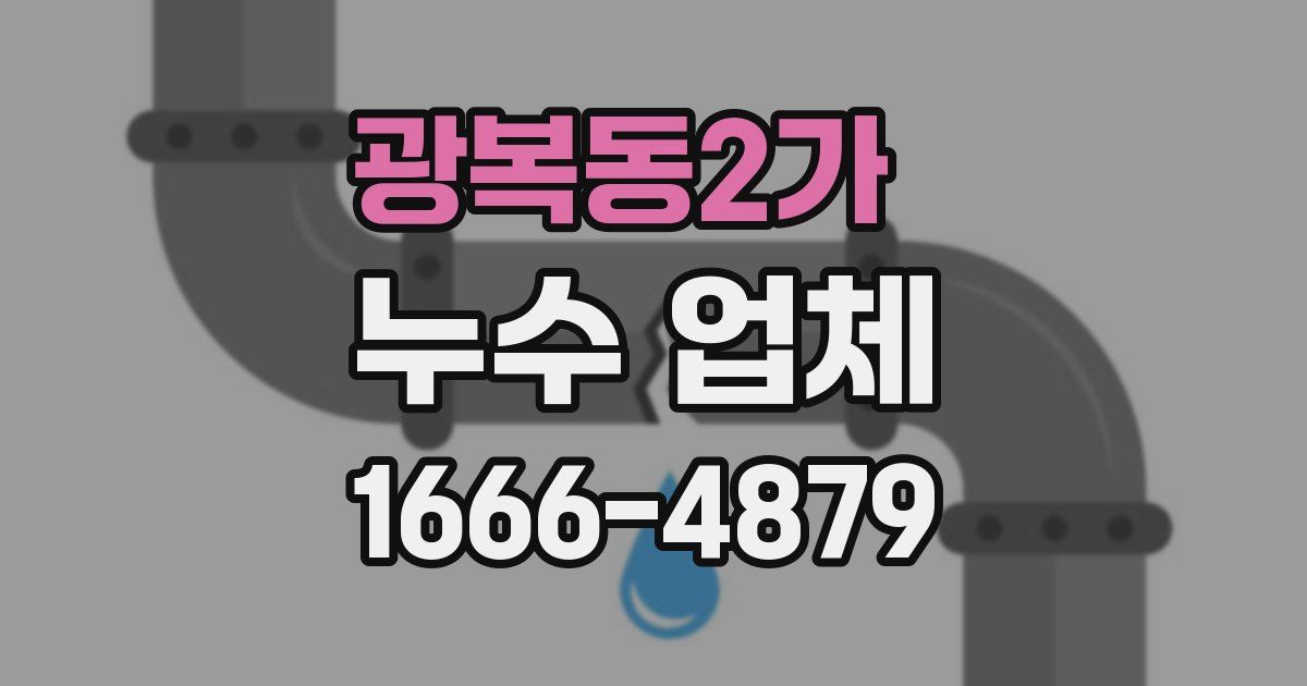 광복동2가 누수 업체