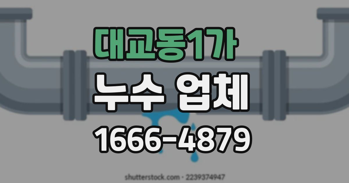 대교동1가 누수 업체
