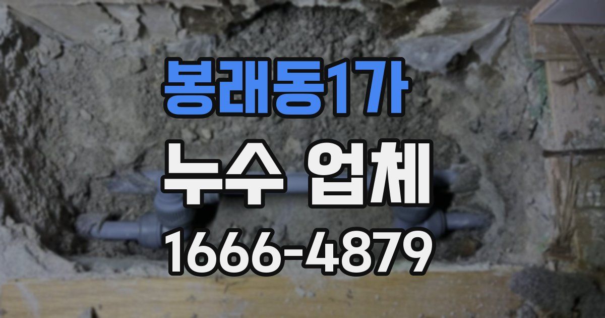 봉래동1가 누수 업체