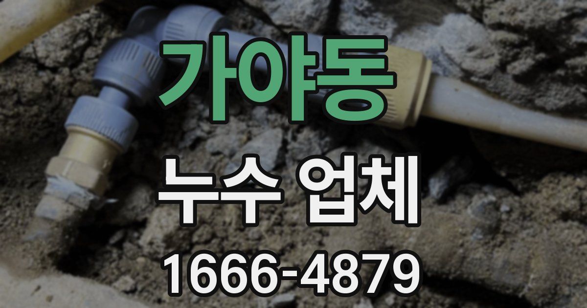 가야동 누수 업체
