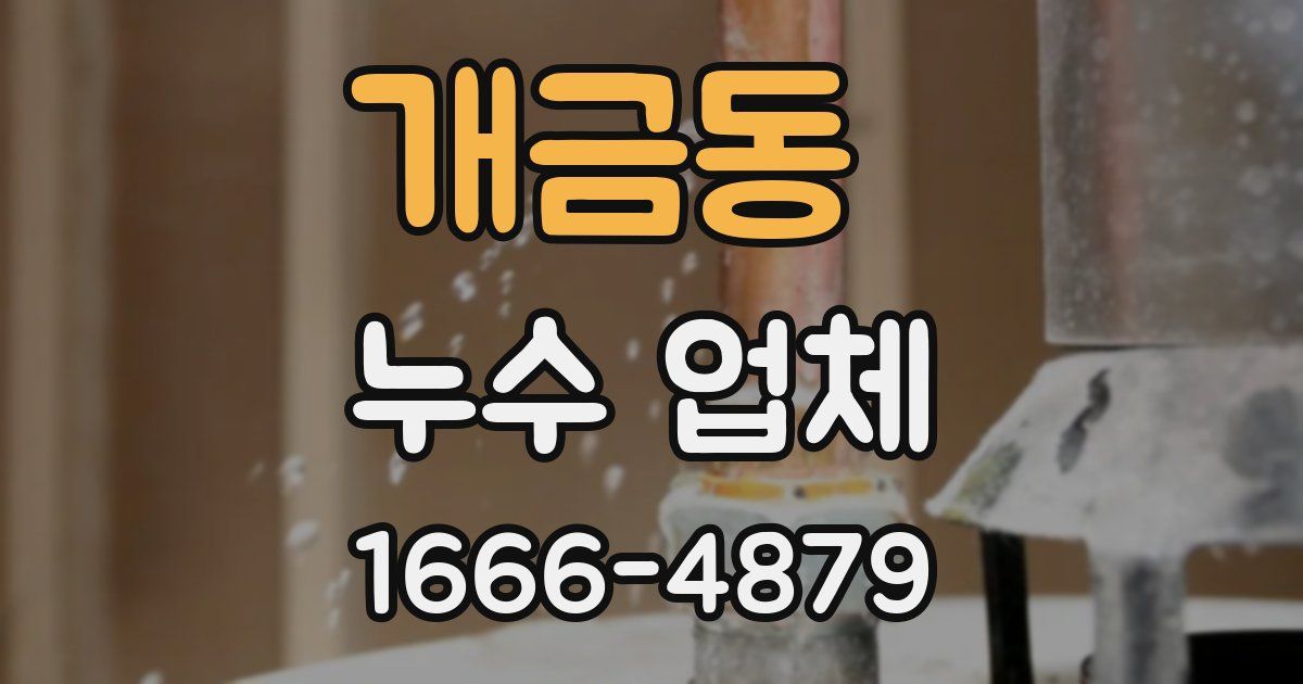 개금동 누수 업체