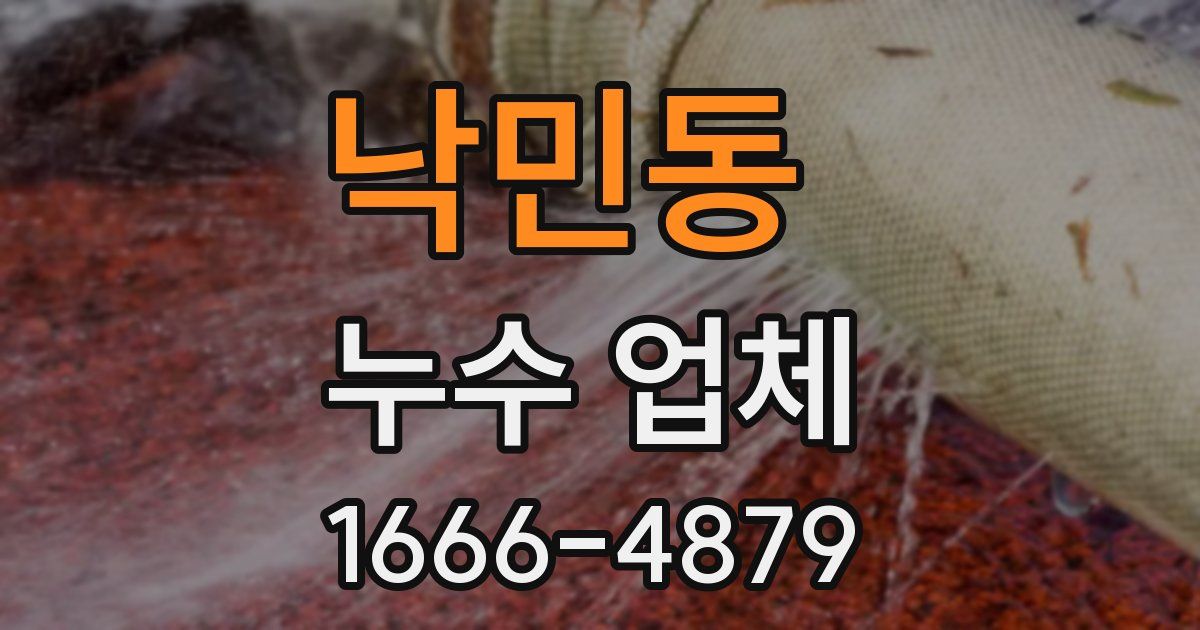 낙민동 누수 업체