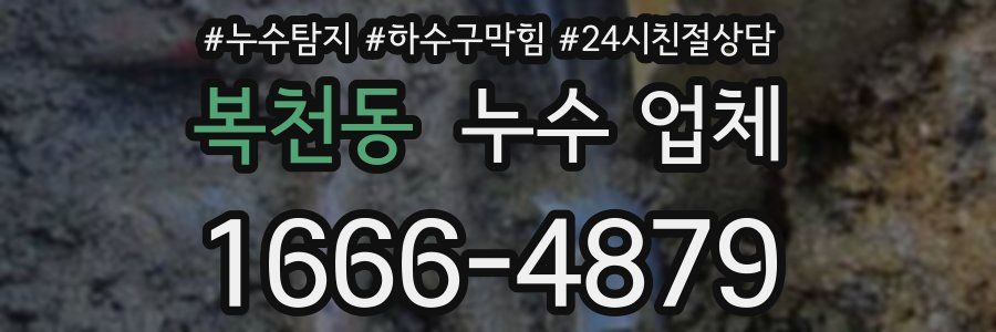 복천동 누수 업체