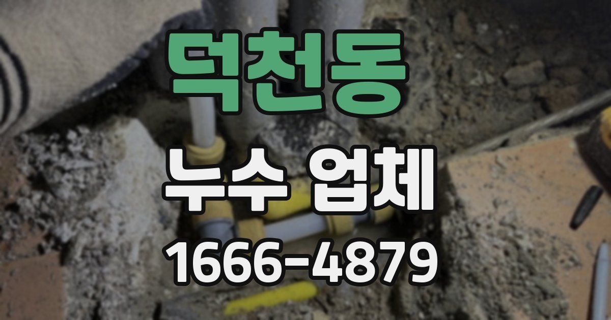 덕천동 누수 업체