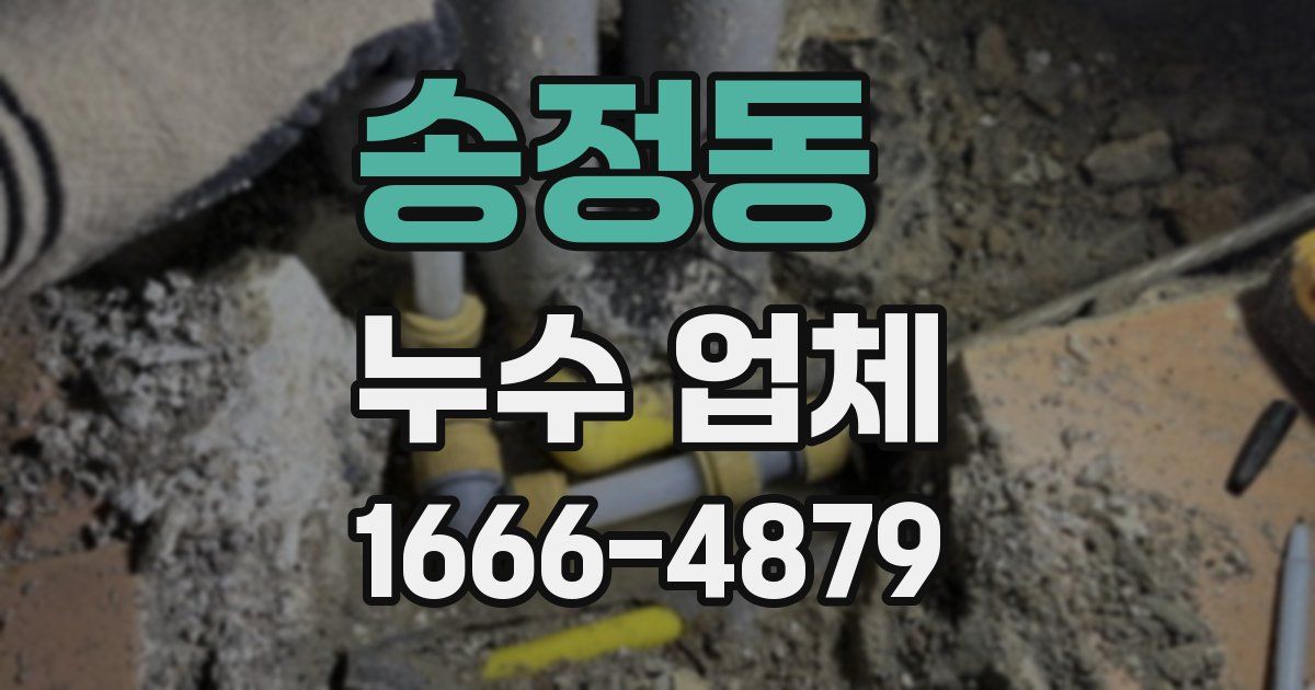송정동 누수 업체