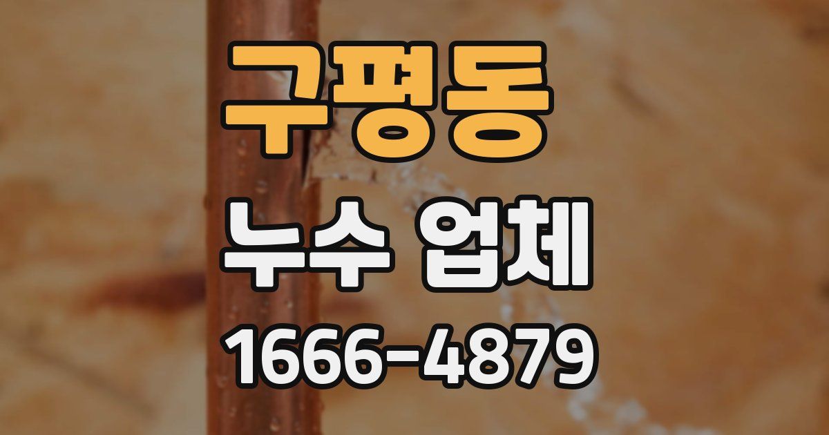 구평동 누수 업체