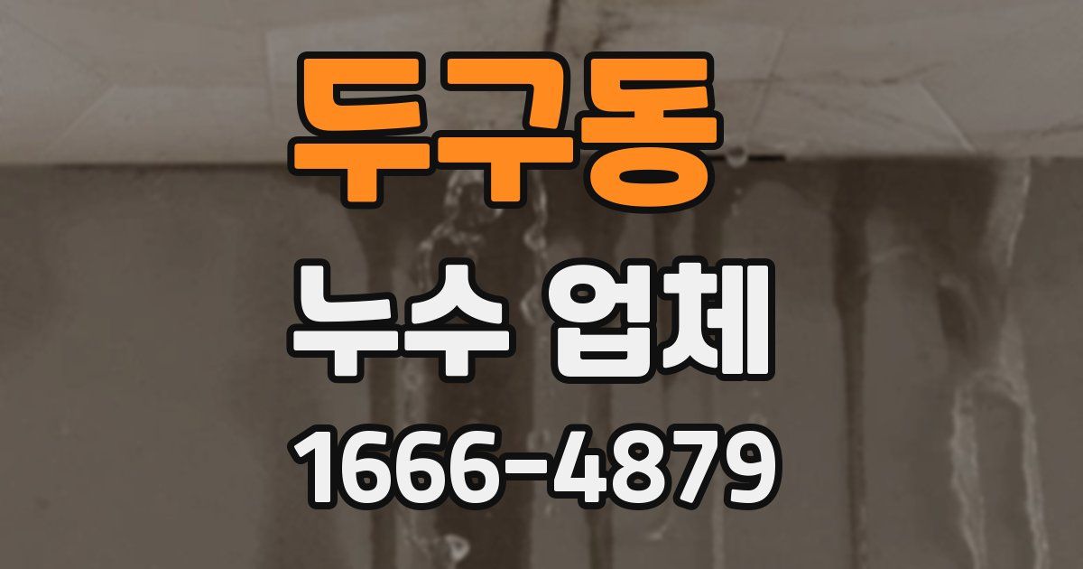 두구동 누수 업체