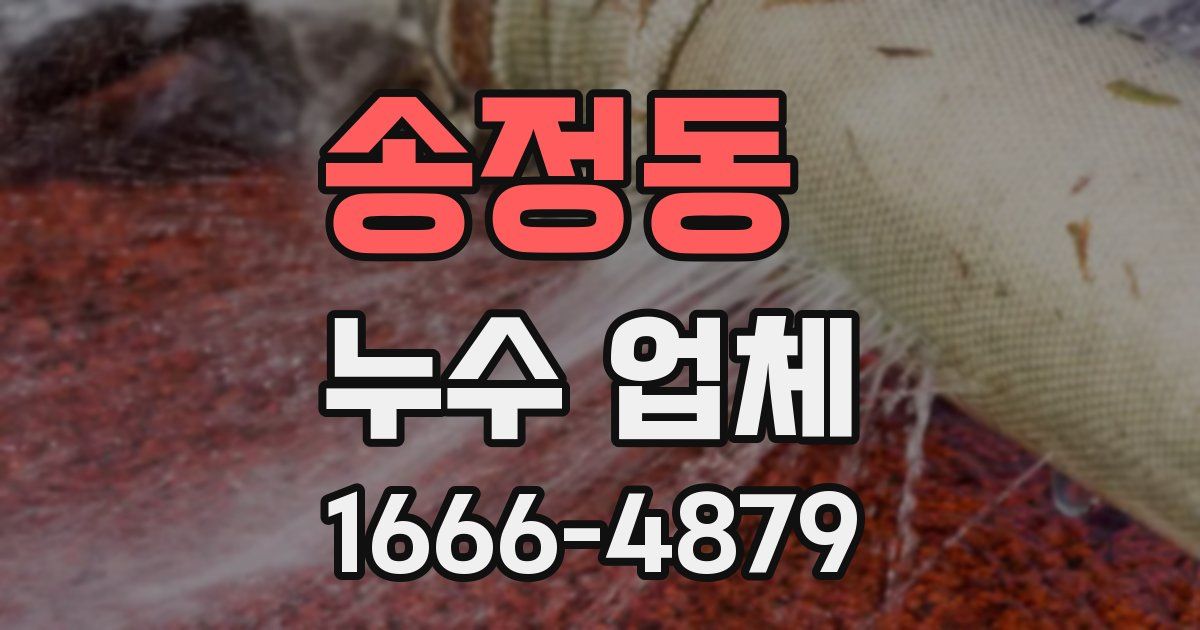송정동 누수 업체