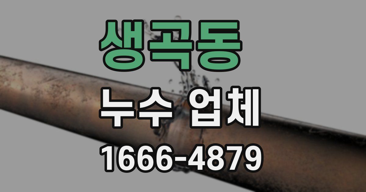 생곡동 누수 업체