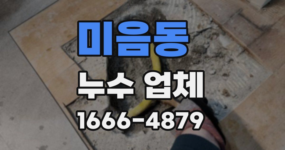 미음동 누수 업체