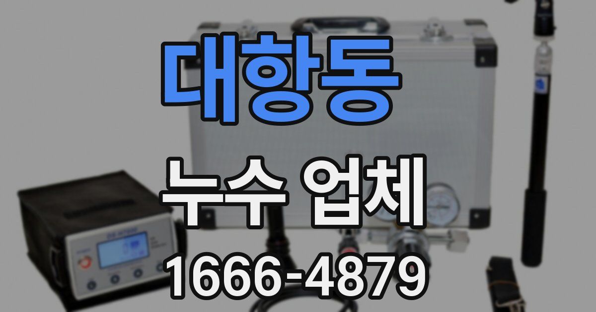 대항동 누수 업체