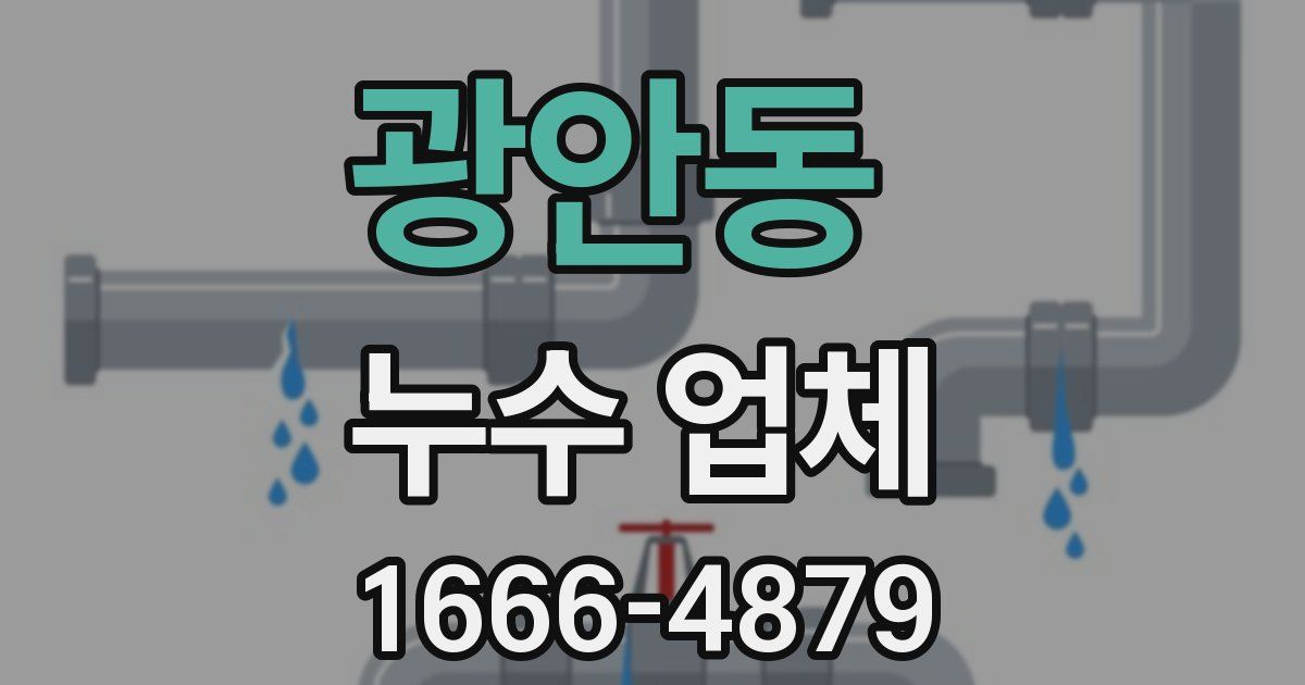 광안동 누수 업체