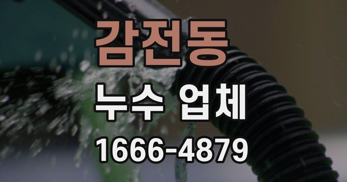 감전동 누수 업체