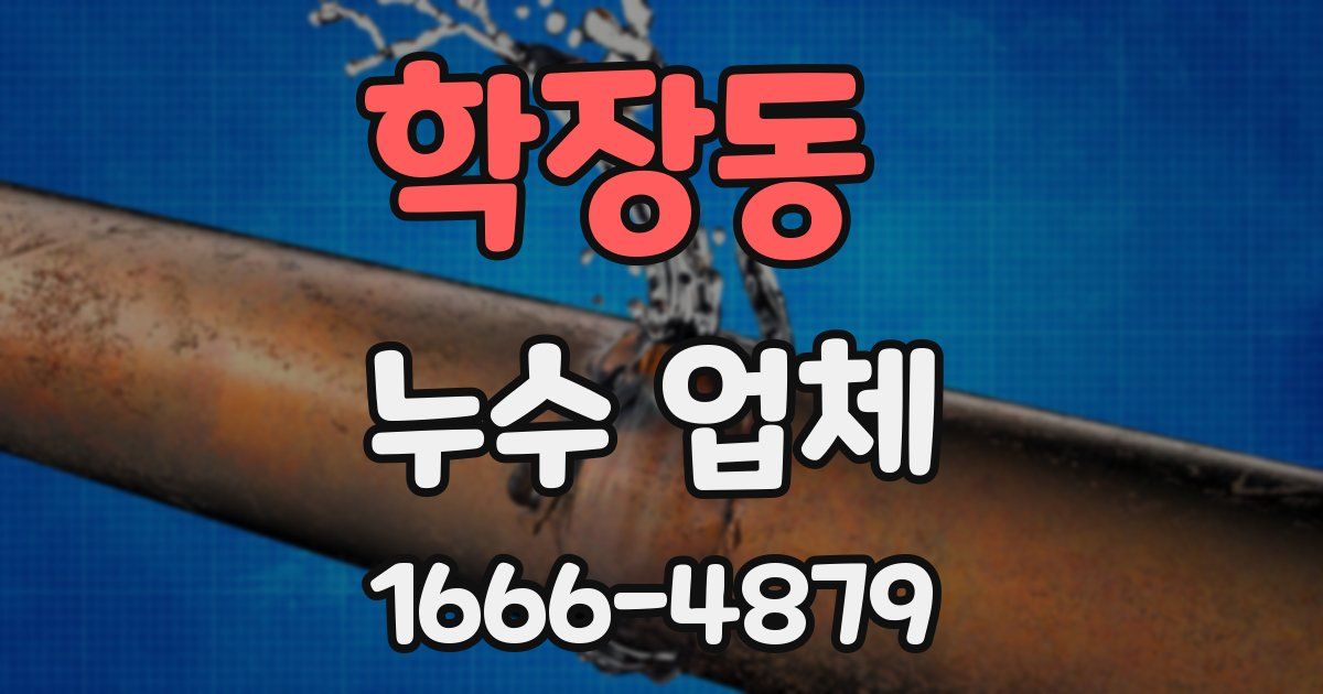 학장동 누수 업체