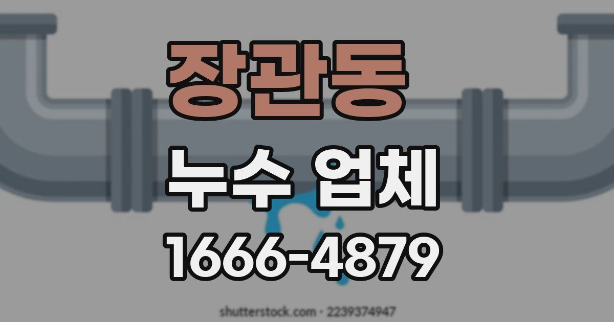 장관동 누수 업체