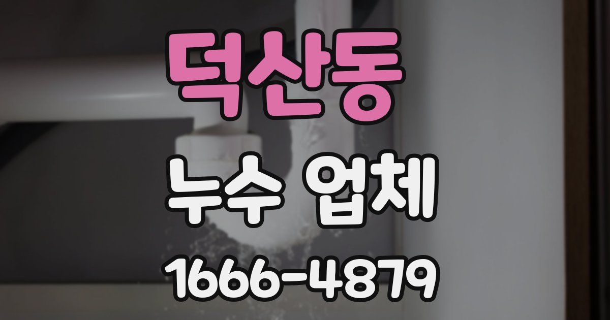 덕산동 누수 업체