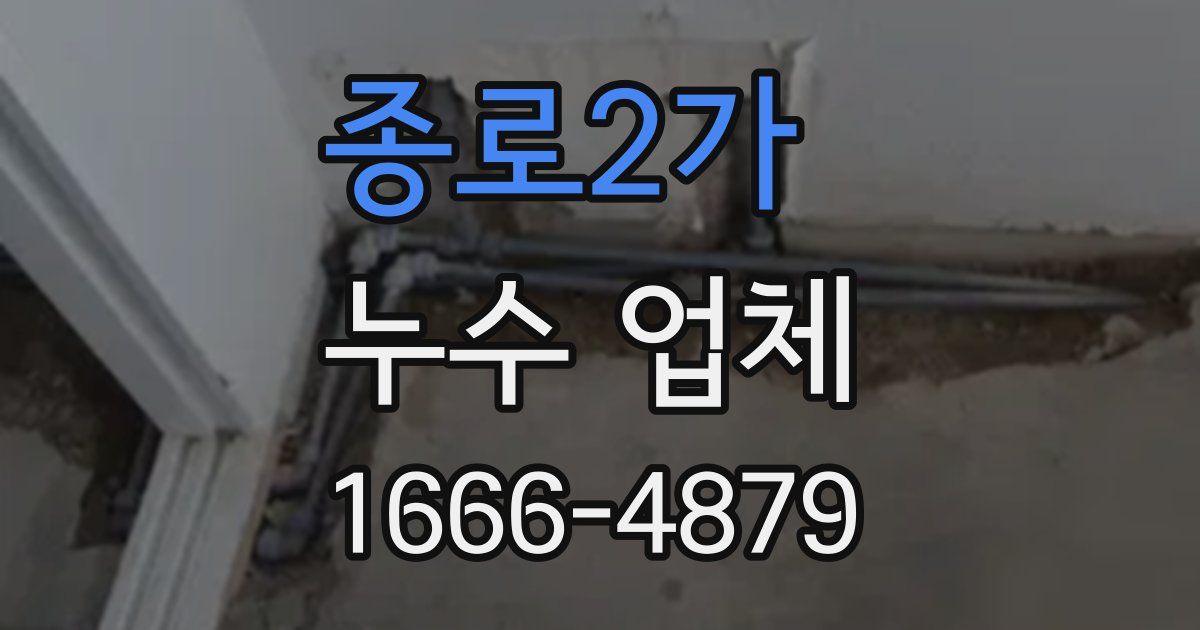 종로2가 누수 업체