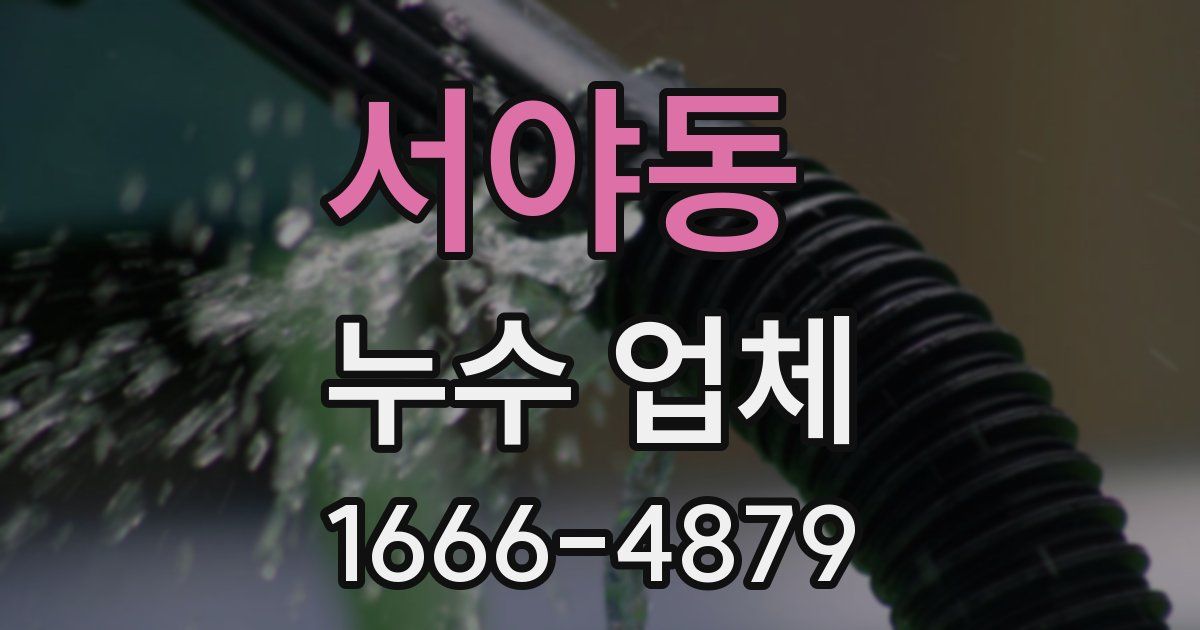 서야동 누수 업체