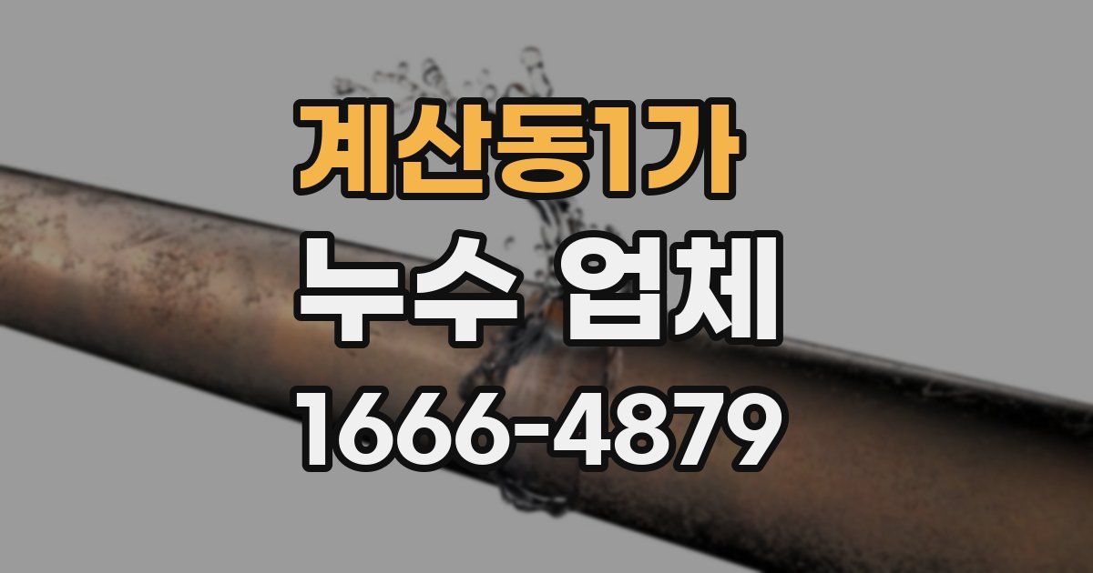 계산동1가 누수 업체