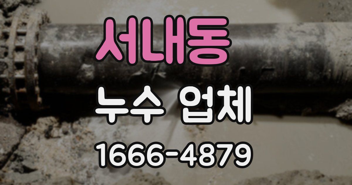 서내동 누수 업체