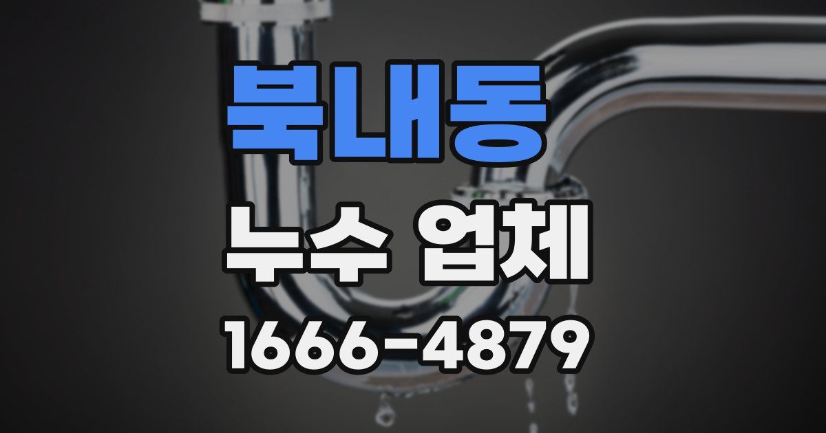 북내동 누수 업체