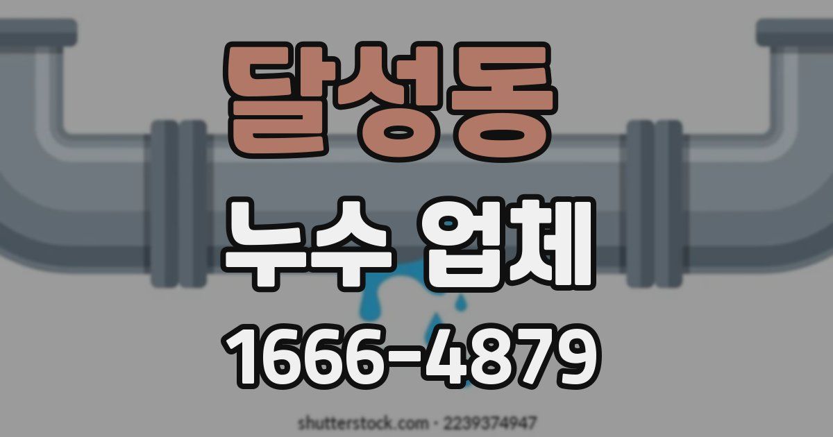 달성동 누수 업체