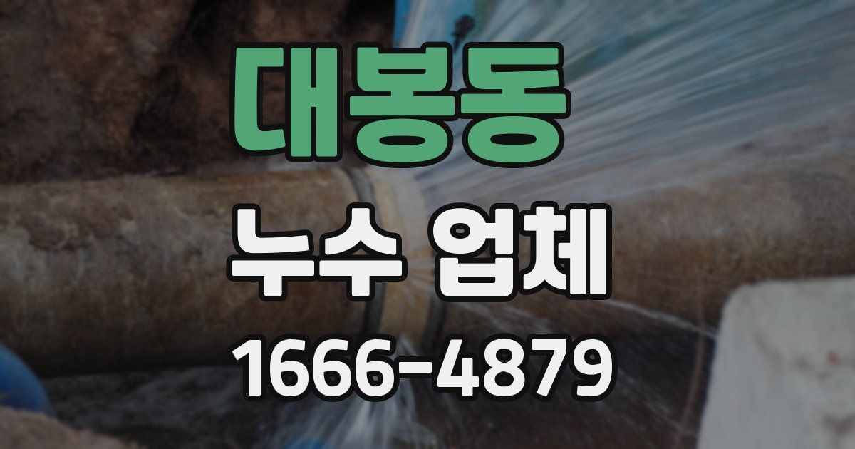 대봉동 누수 업체