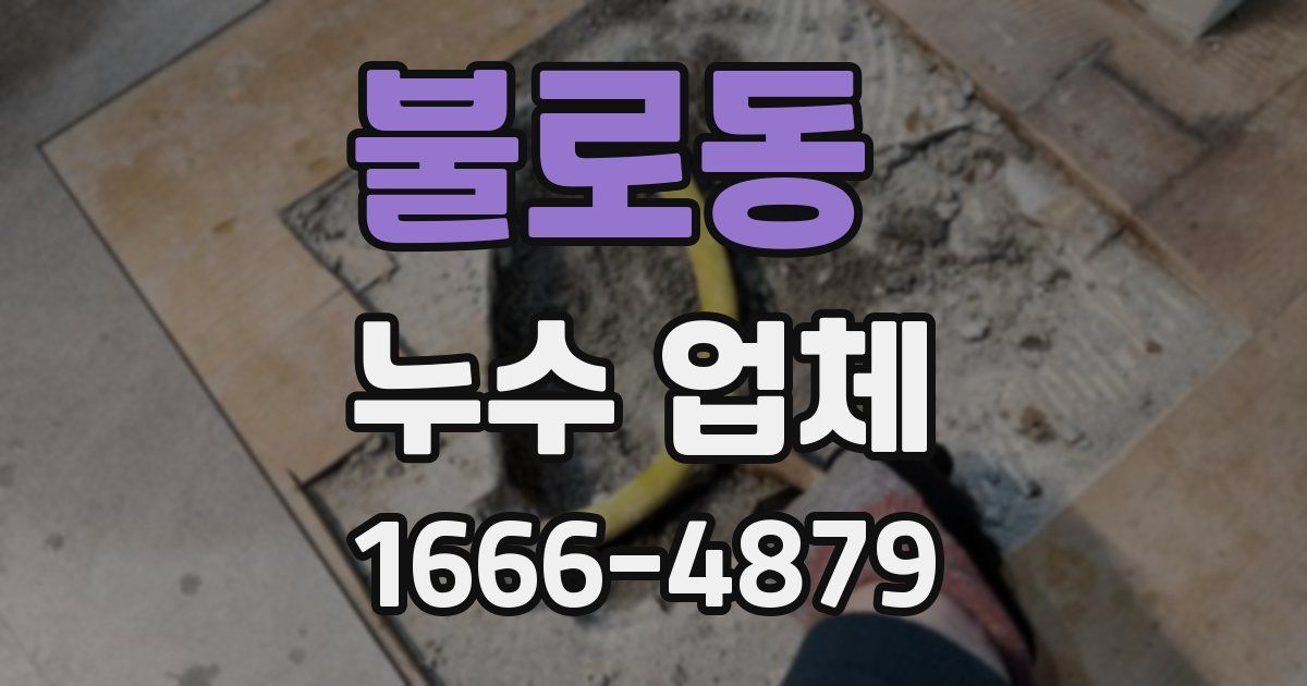 불로동 누수 업체