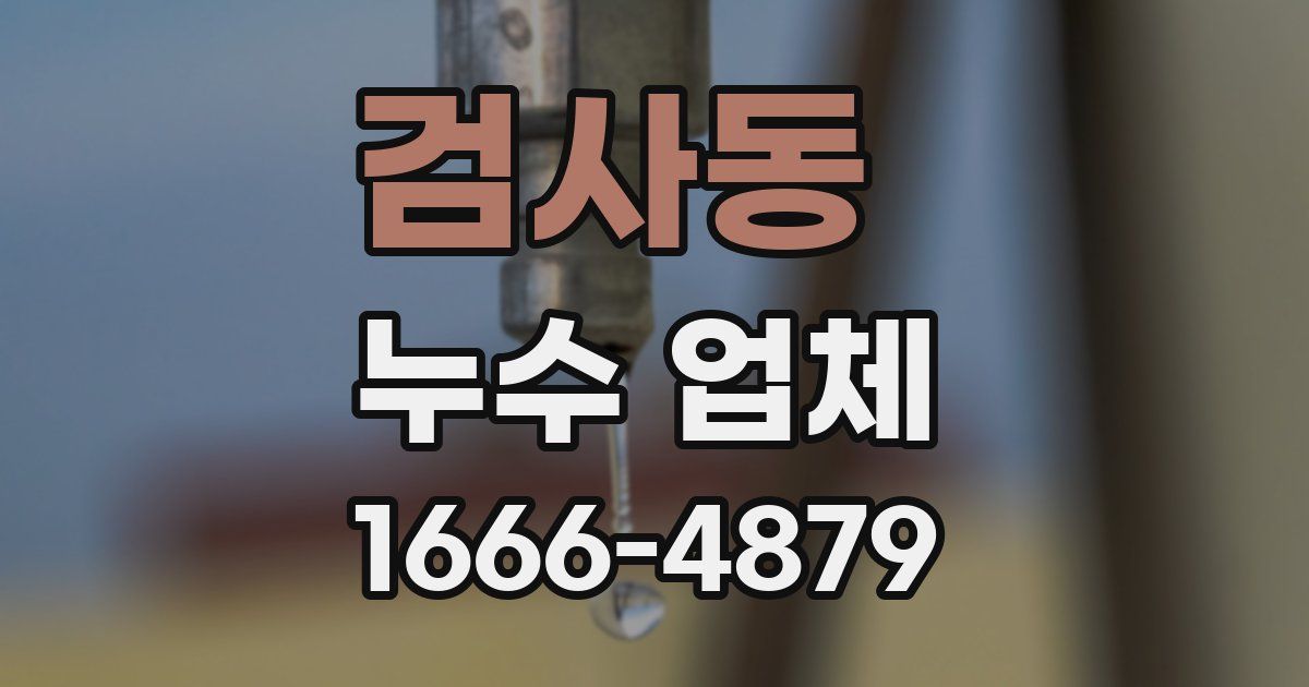 검사동 누수 업체