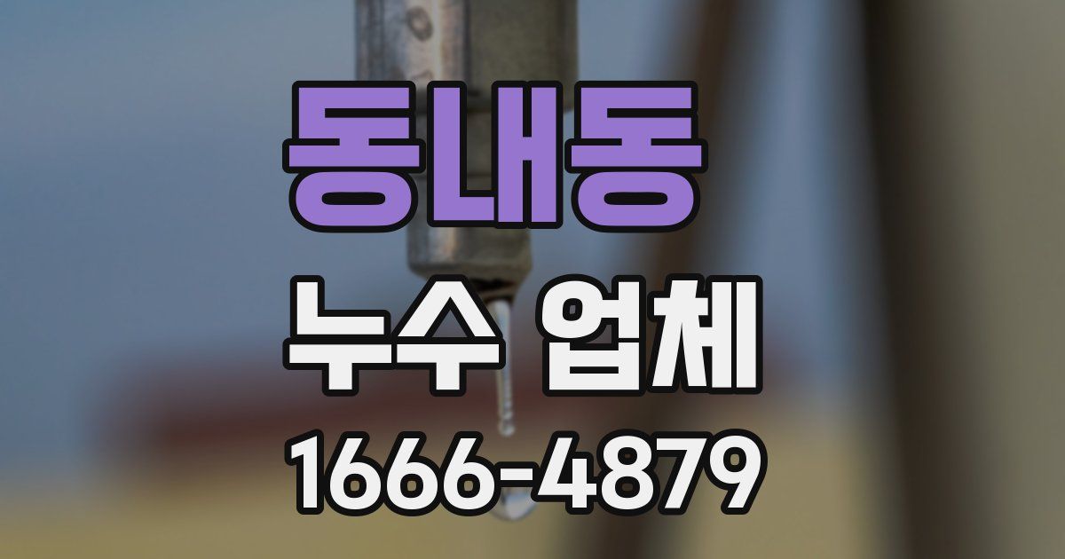 동내동 누수 업체