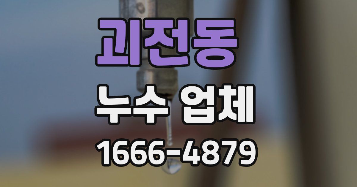 괴전동 누수 업체