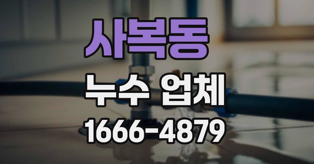 사복동 누수 업체