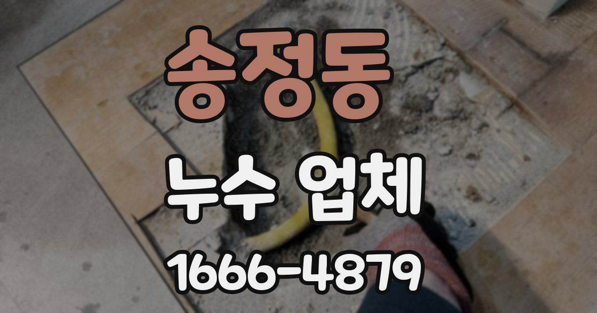 송정동 누수 업체