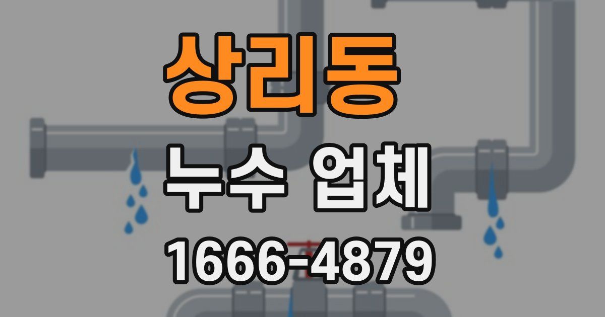 상리동 누수 업체