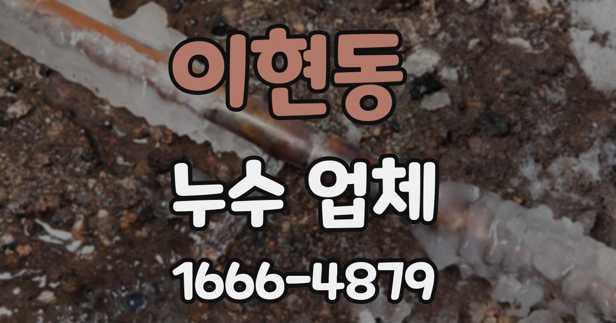 이현동 누수 업체