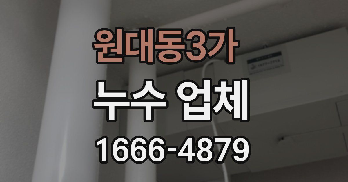 원대동3가 누수 업체