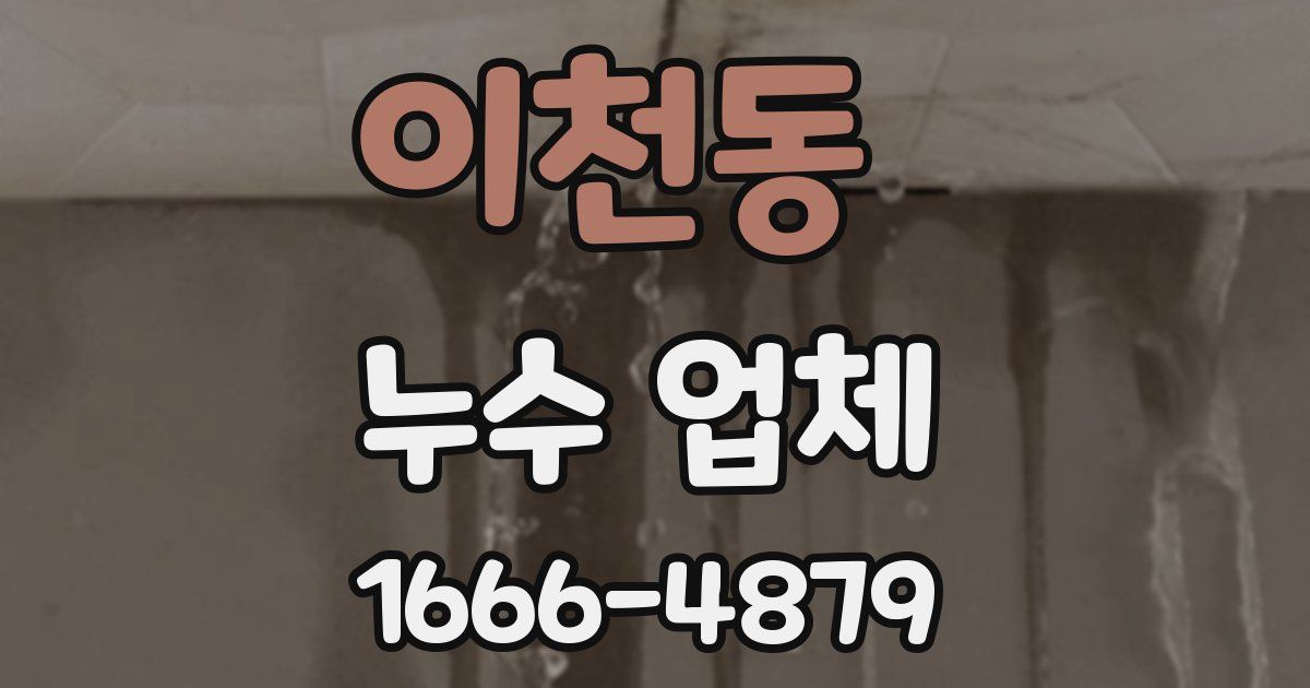 이천동 누수 업체