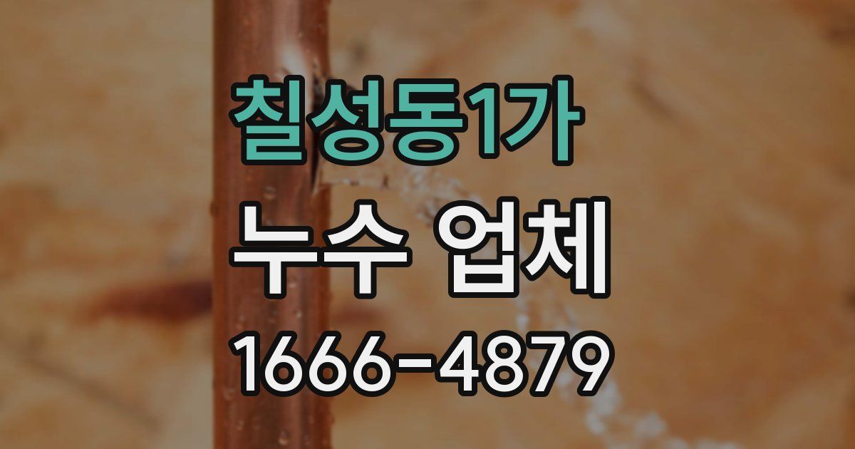 칠성동1가 누수 업체