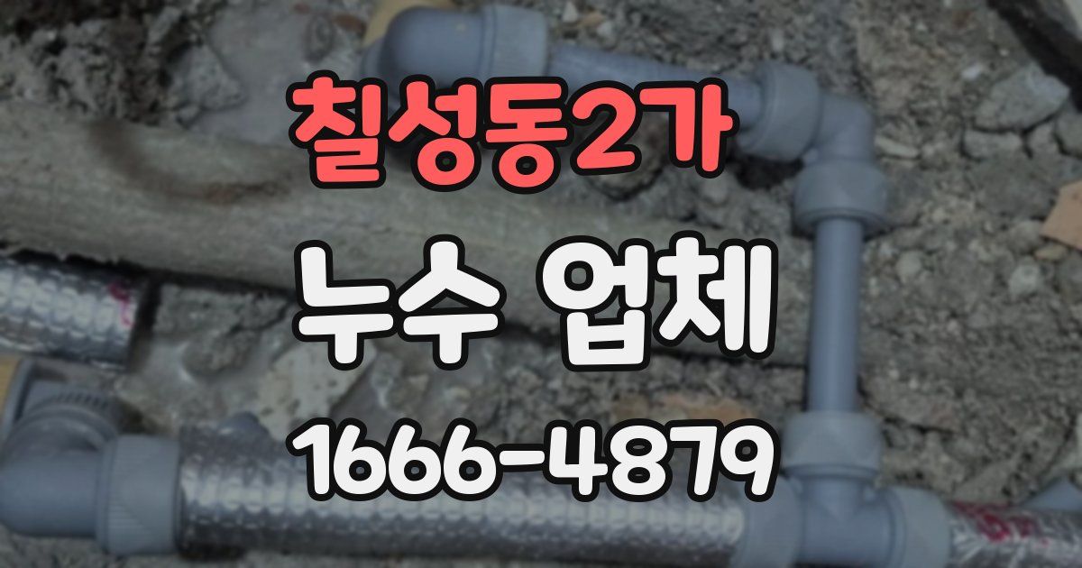 칠성동2가 누수 업체
