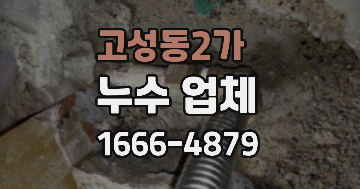 고성동2가 누수 업체
