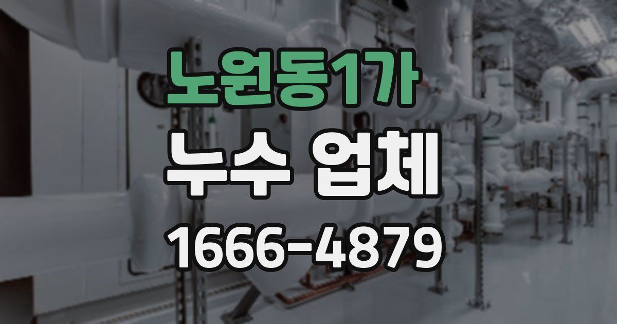 노원동1가 누수 업체