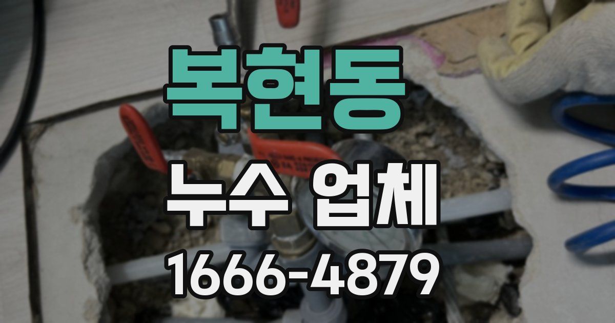 복현동 누수 업체