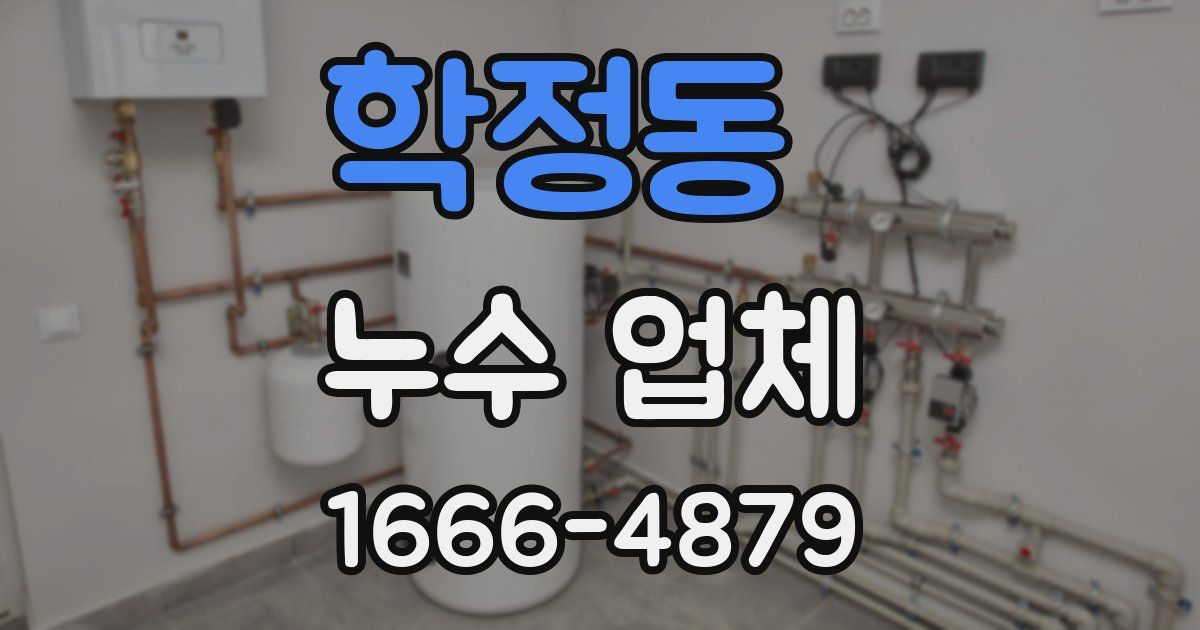 학정동 누수 업체