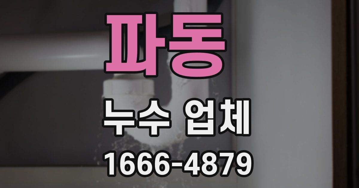 파동 누수 업체