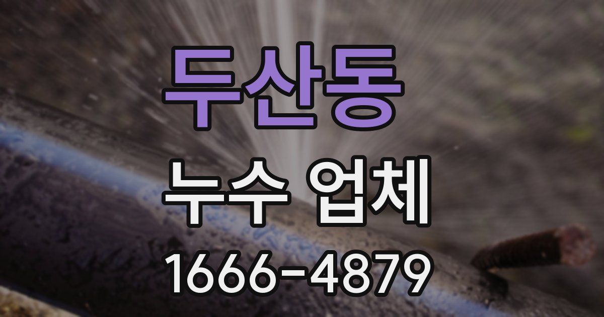 두산동 누수 업체