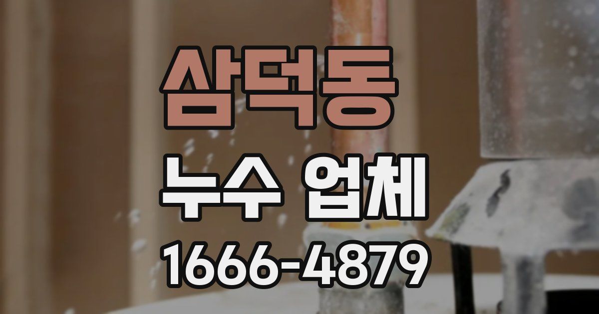 삼덕동 누수 업체