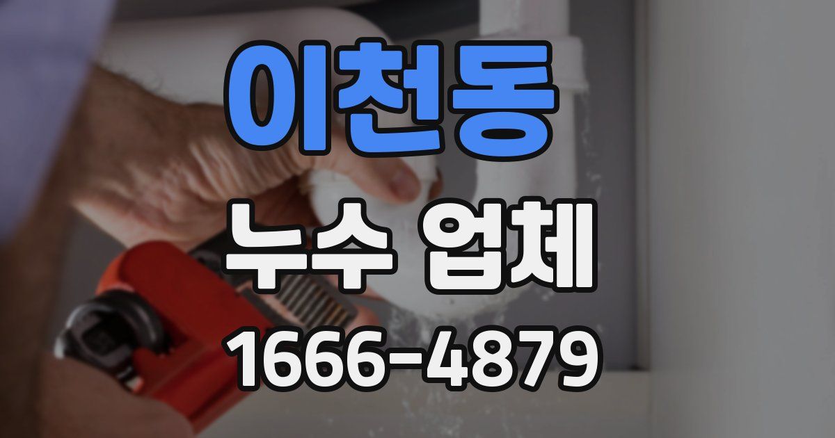 이천동 누수 업체