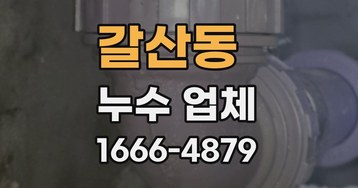 갈산동 누수 업체